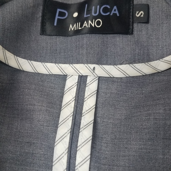 P.Luca Milano Gray Studded Suit Blazer Jacket - Picture 12 of 13